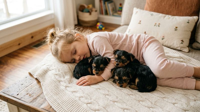 Sunvalley Kennel Yorkie Puppies Sleeping